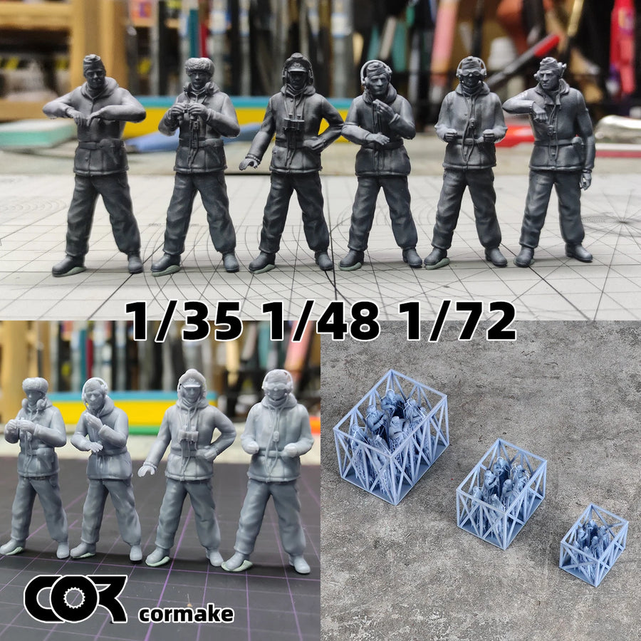 WWII German Panzer Winter Crew Set 1/72 Resin Figure Kit - resin model view 2