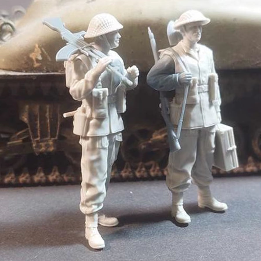 1/35 British Bren Team Set, Resin Model Figure Soldier, Military Themes, Unassembled and Unpainted Kit