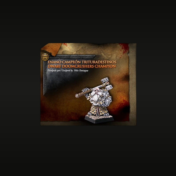 Fantasy Dwarf Doomcrushers Champion with Hammer 28mm Resin Figure