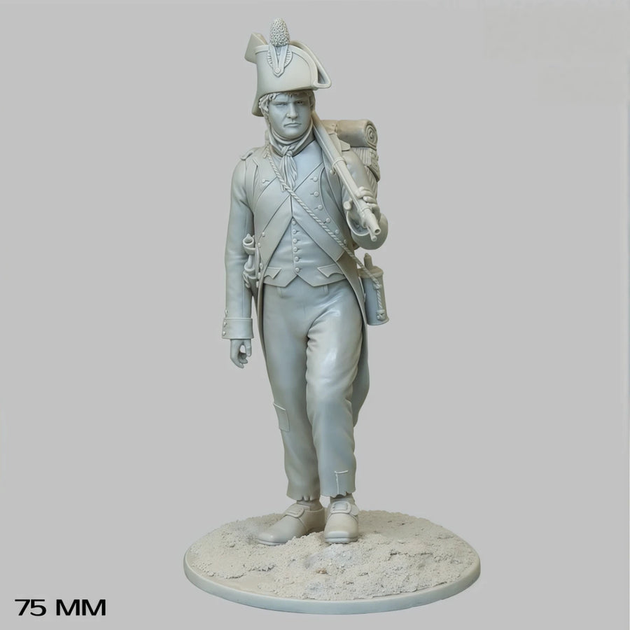 Napoleonic French Officer Musketeer with Bicorne Hat 75mm Resin Figure Kit - resin model view 5