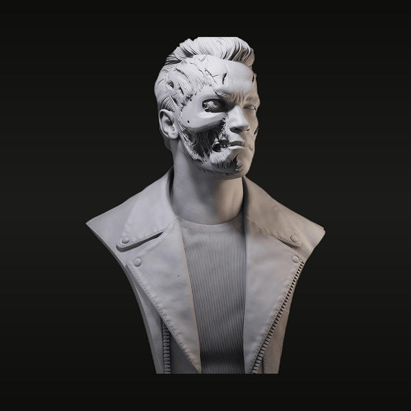 Sci-Fi T-800 Cyborg Battle-Damaged Resin Bust Kit
