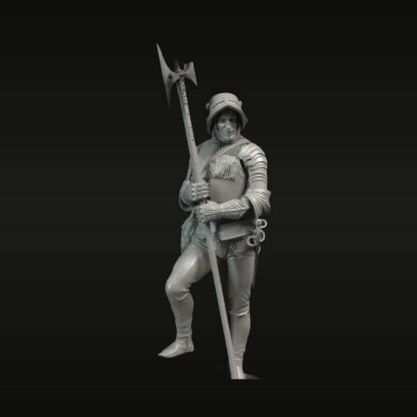 Medieval Knight with Halberd 1/24 Resin Figure Kit