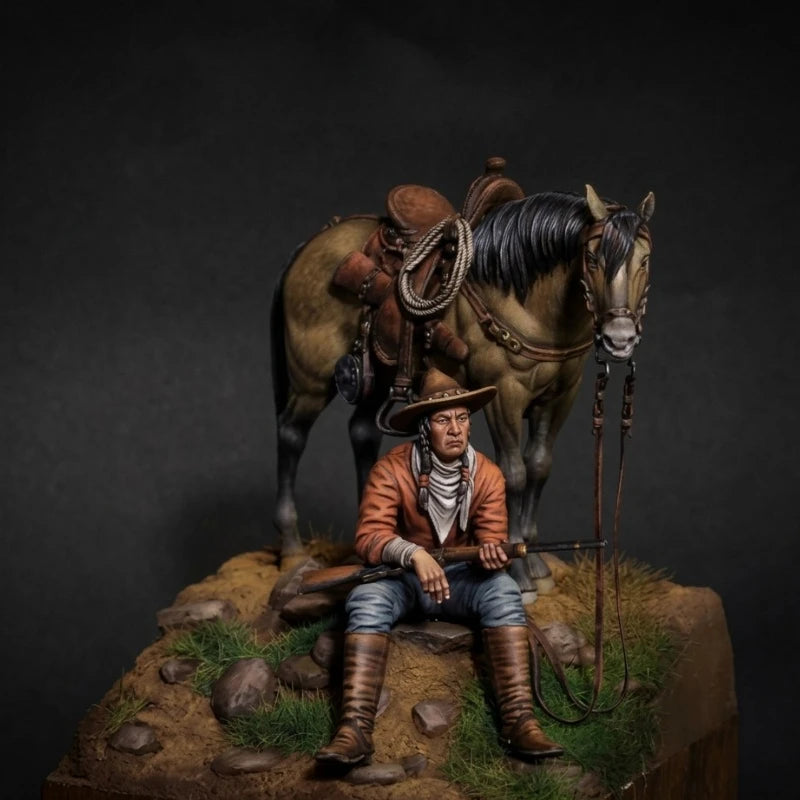 1/24 Scale 75Mm Die-Cast Resin Figure Model Kit 19Th-Century North American Arikara Scout Miniature Toys Unassembled Unpainted