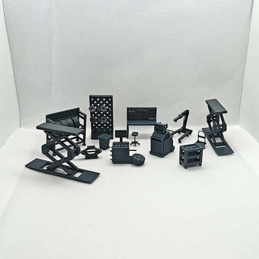 Workshop Diorama Accessory Set with Scissor Lift and Workbench 1/35 Resin Kit - resin model view 4