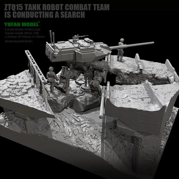 ZTQ15 Tank Robot Combat Team Search Diorama 1/48 Resin Kit