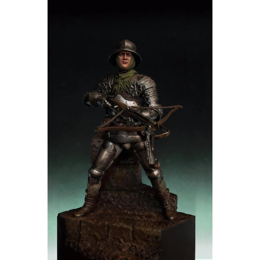 Medieval Fantasy Armored Warrior with Crossbow 75mm Resin Figure Kit - resin model view 2