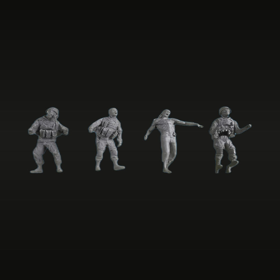 Modern US Tactical Infantry Squad 4-Pack 1/35 Resin Figure Kit - unpainted resin model kit
