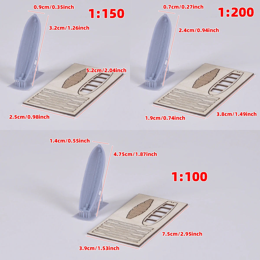 Classical Sailboat Wood Wooden Skiff Dinghy Small Boat Lifeboat Working Ship Scale Set Static Model Kit 1/100 1/150 1/200