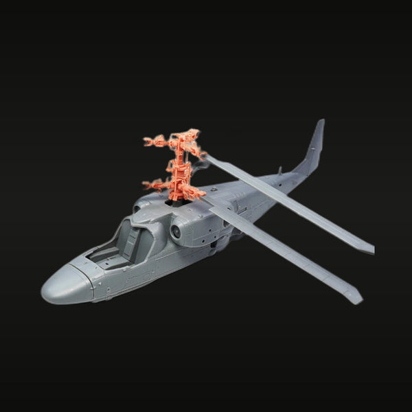 Sci-Fi Attack Helicopter with Transforming Robot 1/72 Resin Kit