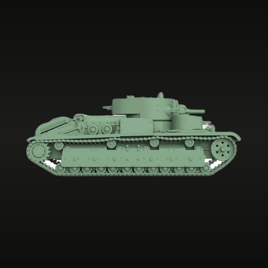 Soviet T-28 Multi-Turreted Medium Tank 1938 1/87 Resin Vehicle Kit - unpainted resin model kit