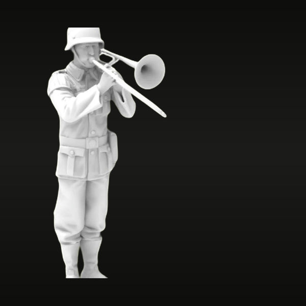 WWII German Military Musician Trombone Player 1/35 Resin Figure Kit
