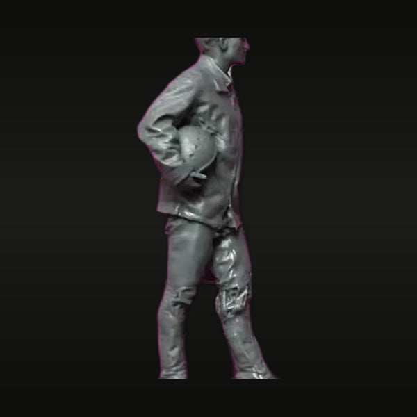 WWII Military Pilot/Aircrew Holding Flight Helmet Standing Pose 1/48 Resin Figure