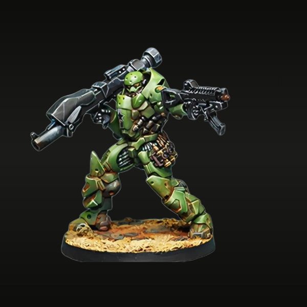 Sci-Fi Heavy Assault Trooper Power Armor Dual Weapons 28mm Resin Figure Kit