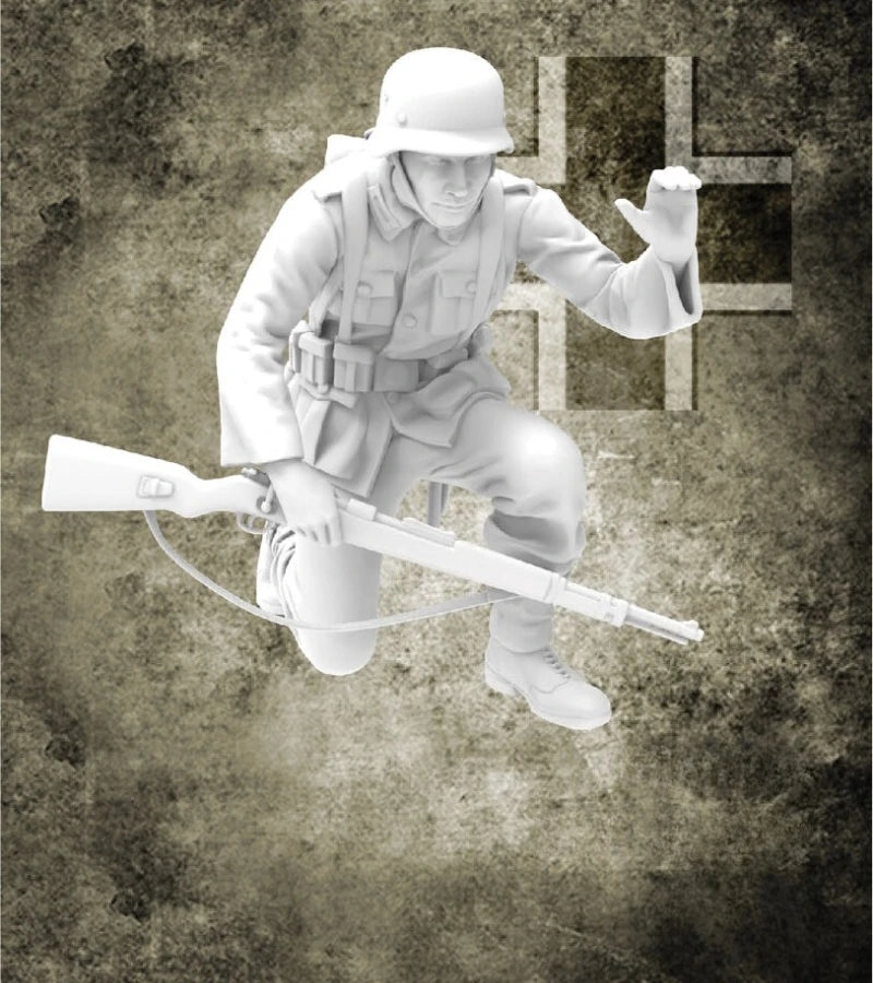 1/35 Scale Die-Cast Resin Figure Model Kit WWII German Soldier Unassembled and Unpainted