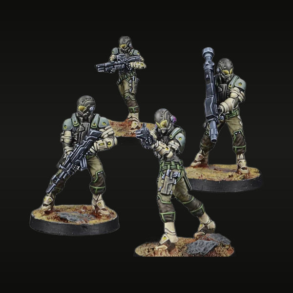 Sci-Fi Heavy Armor Tactical Squad 4-Figure Set 28mm Resin Kit