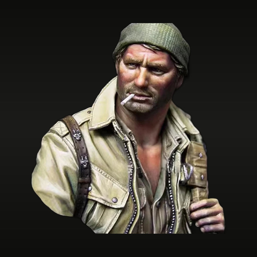 WWII US Paratrooper with Cigarette 1/10 Resin Bust Kit - unpainted resin model kit