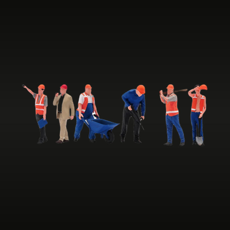 Construction Site Workers Diorama Set 1/50 Scale Resin Model Kit - unpainted resin model kit
