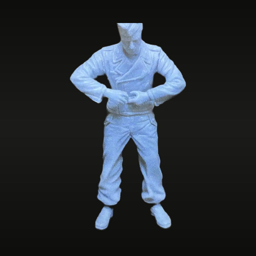 WWII German Soldier Standing at Attention 1/35 Resin Figure Kit - unpainted resin model kit