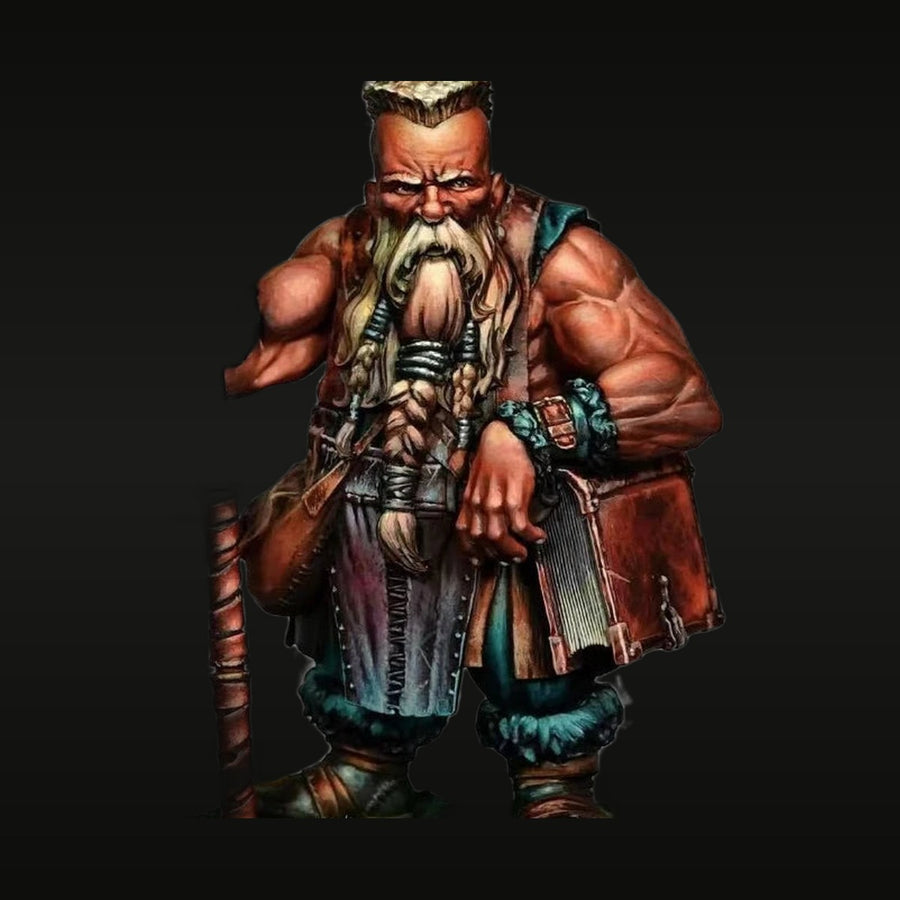 Fantasy Dwarf Warrior with Battle Axe 70mm Resin Bust Kit - unpainted resin model kit