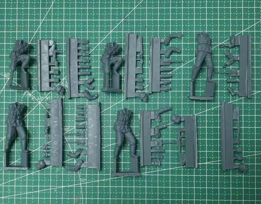WWII German Infantry Squad 5-Figure Set 1/35 Resin Kit - resin model view 2