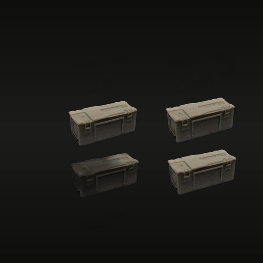 WWII Ammunition Boxes 10-Piece Set 1/35 Scale Resin Diorama Accessories - unpainted resin model kit