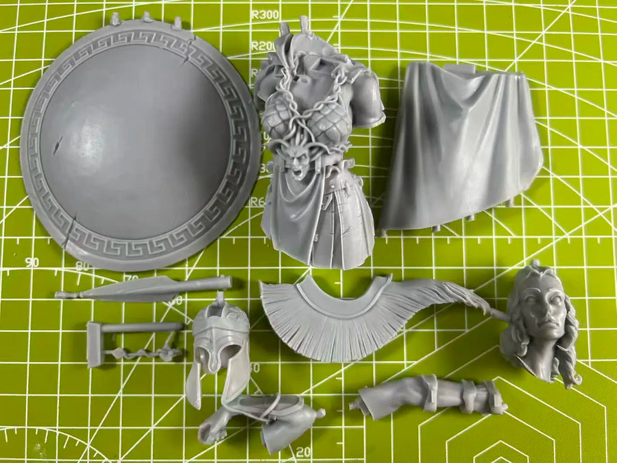 1:10 Die-Casting Resin Model GK Bust Statue of Warrior and Female Warrior in Unpainted Condition