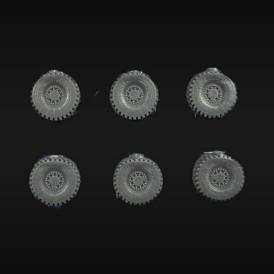 Typhoon K Armored Vehicle Wheel Set 1/72 Resin Kit (6 wheels) - unpainted resin model kit