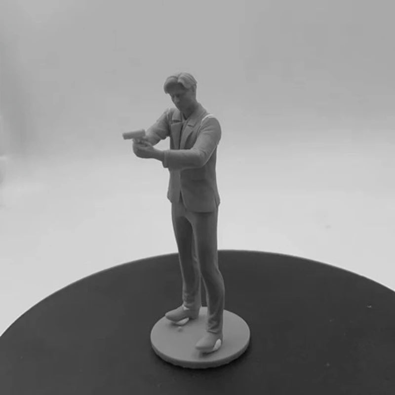 Modern Businessman with Fedora Hat 75mm Resin Figure Kit - resin model view 4