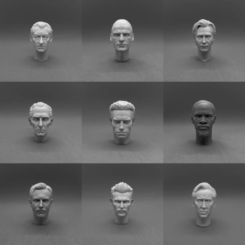 1/6 Scale Resin Diecast Head Sculpture Model Famous Male Actor'S Film Roles Head Carving Fit 12'' Action Figure Unpainted