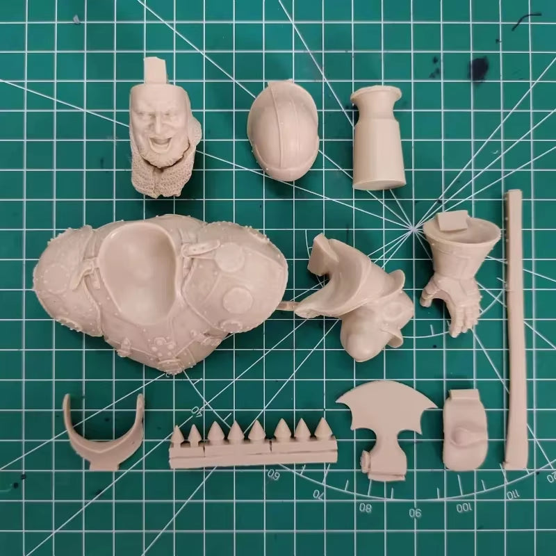 Medieval Knight Commander with Feathered Helm 1/10 Resin Bust Kit - resin model view 2