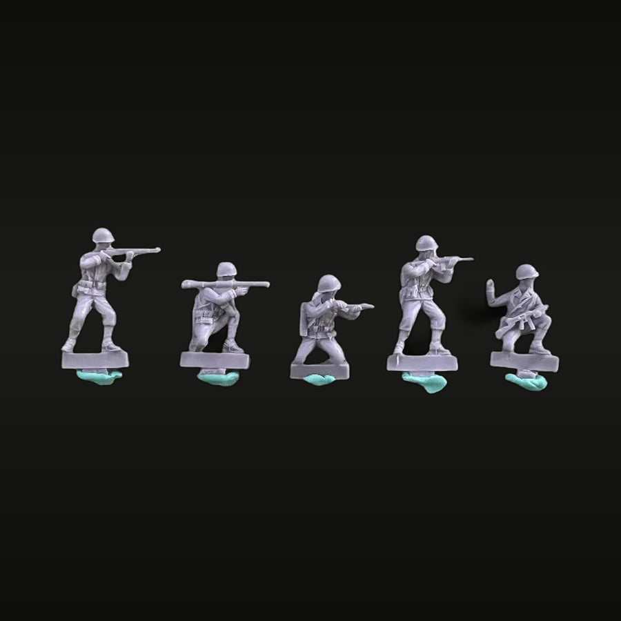 US Army Soldiers 5-Figure Set 1/72 Scale Resin Figures Kit - unpainted resin model kit