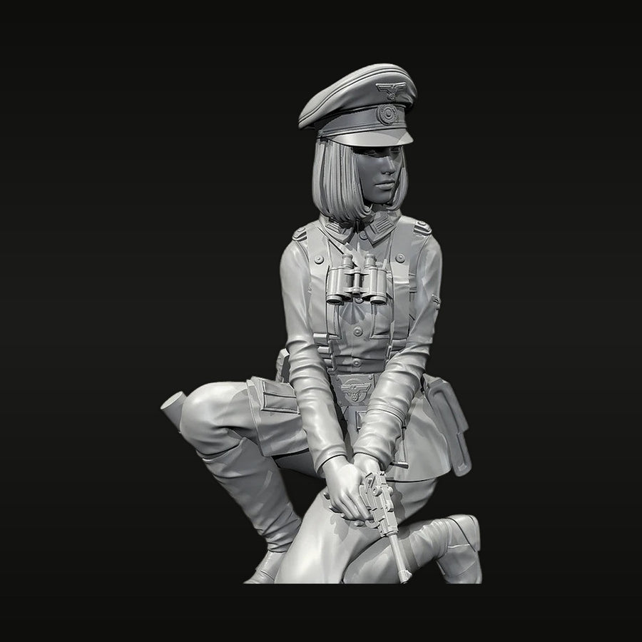 WWII German Luftwaffe Female Officer with Luger 1/35 Resin Figure Kit - unpainted resin model kit