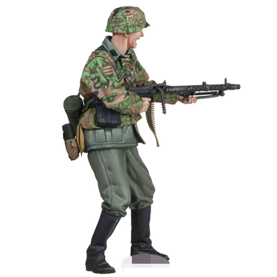 1/16 WWII Infantry MG34 Gunner, Resin Model Figure Soldier, GK, Military Themes, Unassembled and Unpainted Kit