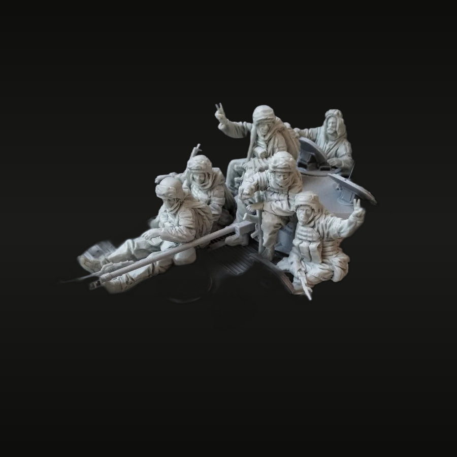 Modern Soldiers on Vehicle with Peace Signs 1/35 Resin Figure Set - unpainted resin model kit