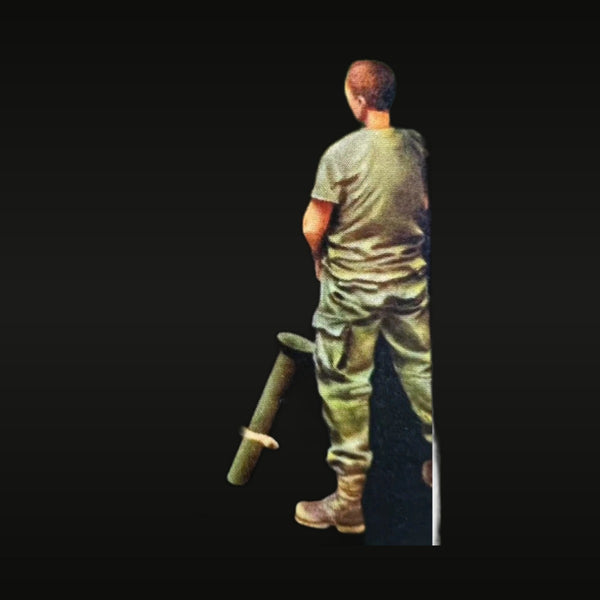 Cold War Era Soldier with Mortar/Grenade 1/35 Resin Figure Kit