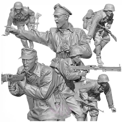 WWII German Soldiers Combat Squad 1/35 Resin Figure Kit