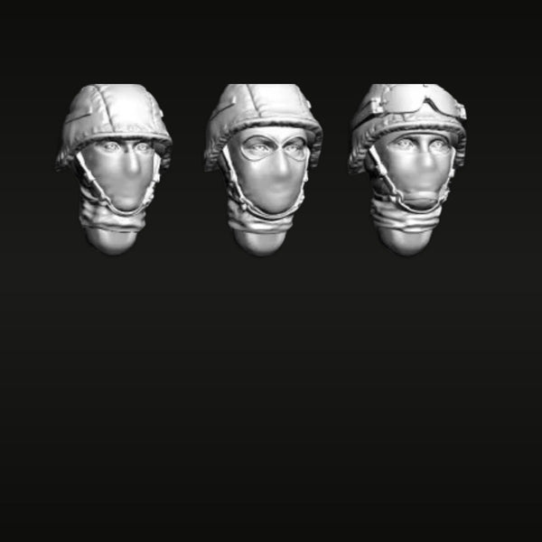 WWII Military Helmeted Head Set 3-Pack 1/35 Resin Replacement Kit