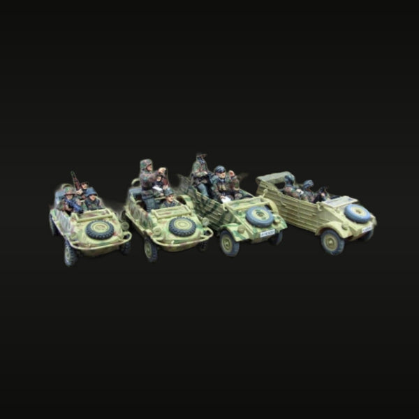 WWII German Schwimmwagen & Kübelwagen Patrol with Crew 4-Vehicle Set 1/72 Resin Kit