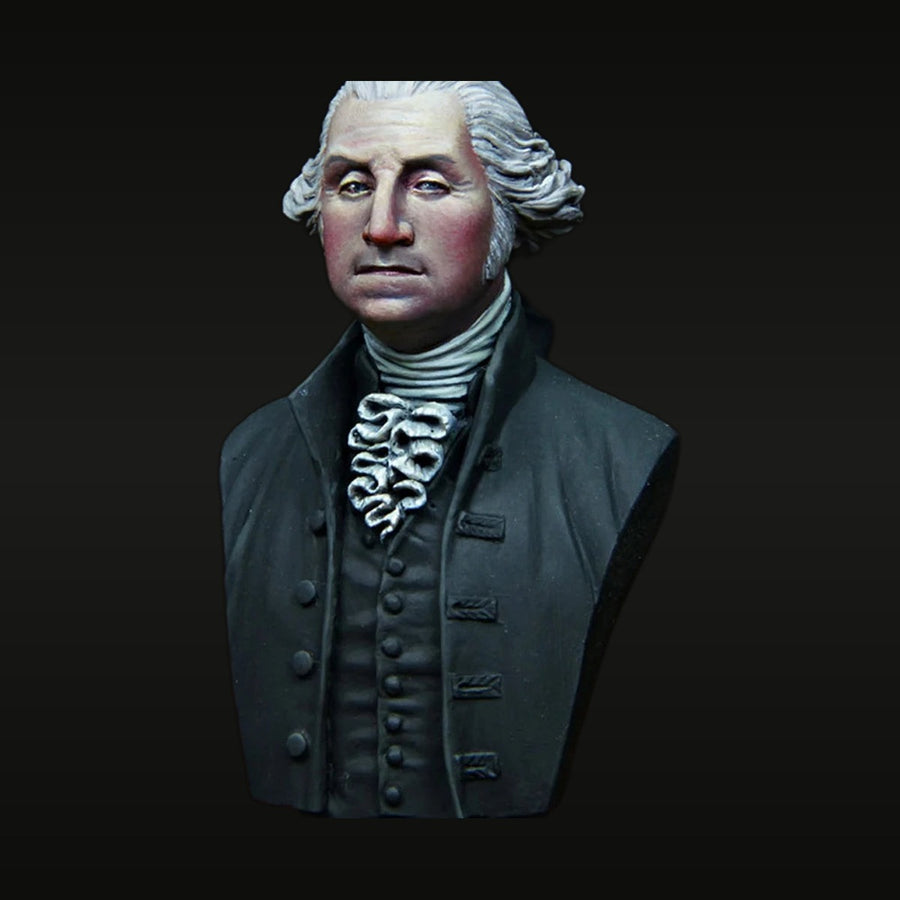 18th Century Gentleman Powdered Wig Portrait 1/12 Resin Bust - unpainted resin model kit