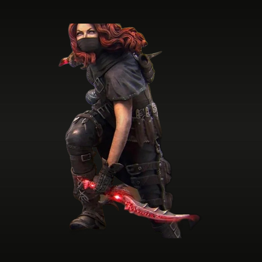 Enika The Assassin with Glowing Blade 1/24 Resin Figure Kit - unpainted resin model kit
