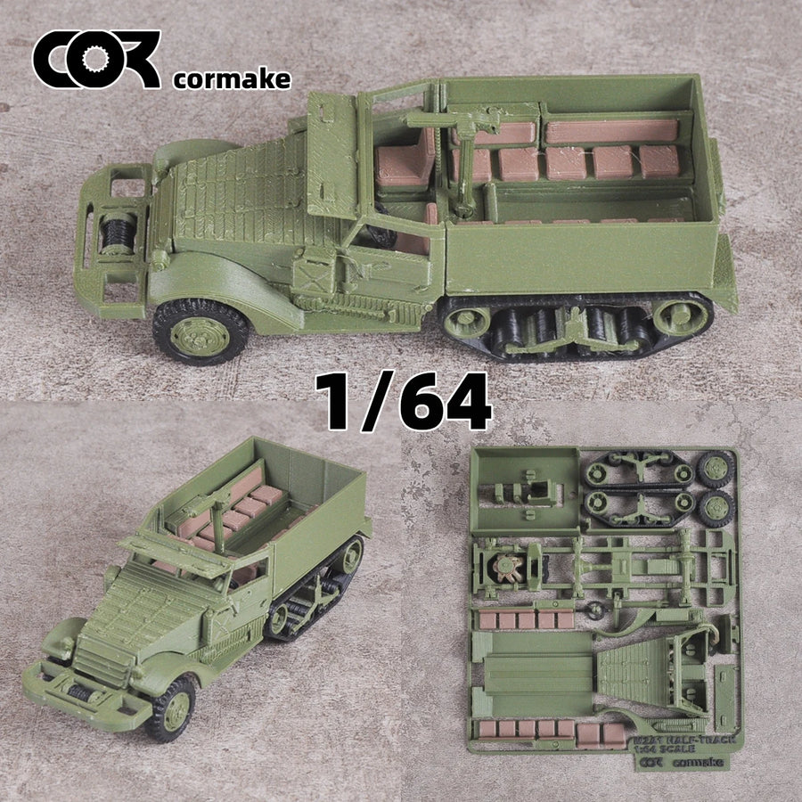 WWII US M2A1 Halftrack 1/64 Plastic Vehicle Kit - resin model view 2
