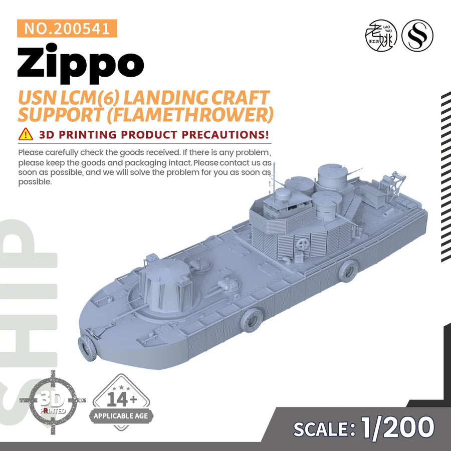 MRY-SFW SSC541 1/72 1/144 1/200 1/350 1/700 Military Model Kit USN Lcm(6)Zippo Landing Craft Support (Flamethrower)