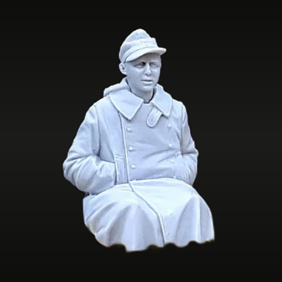 WWI Soldier Seated in Rest Pose 1/35 Resin Figure Kit - unpainted resin model kit