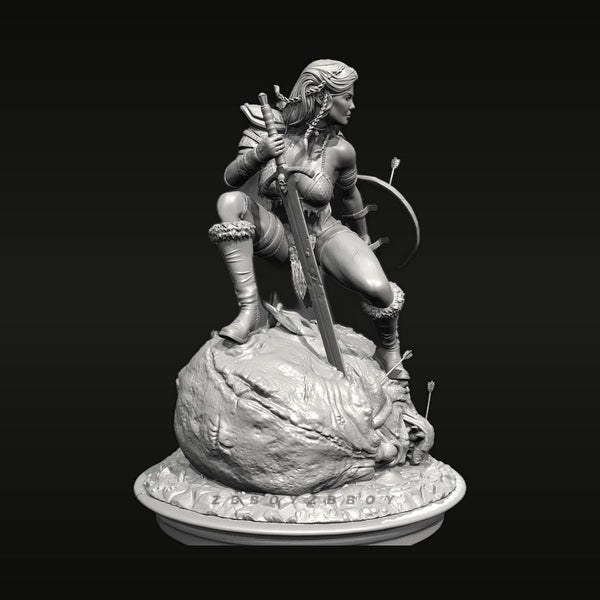 Fantasy Female Warrior with Sword 50mm Resin Bust Kit