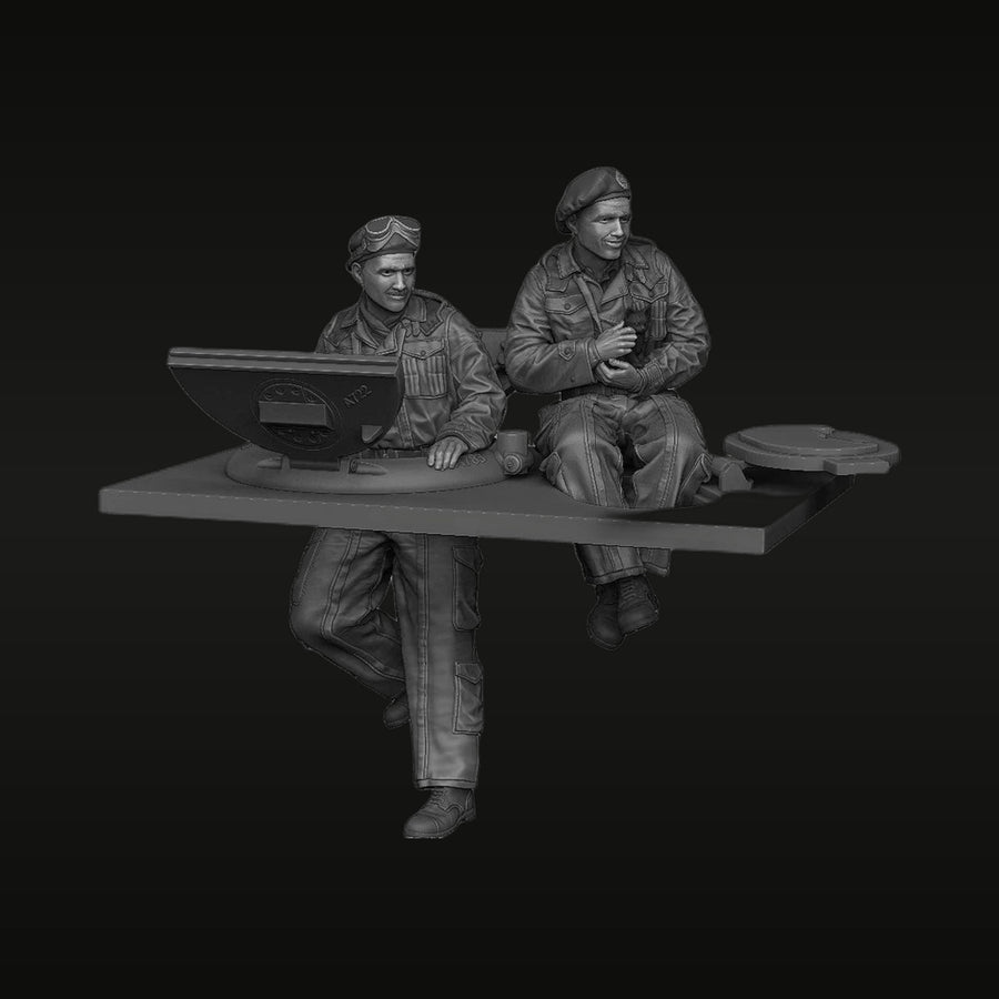 WWII British Tank Crew Operational Station Diorama 1/35 Resin Figure Set - unpainted resin model kit