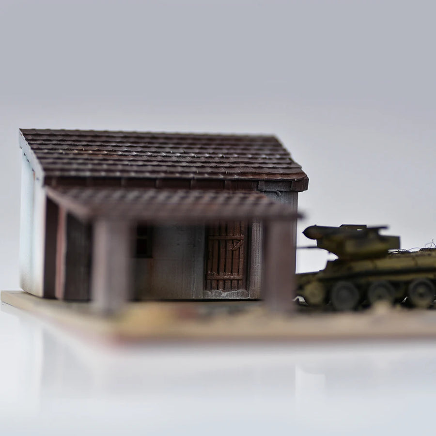 Rural Asian House with Overhang 1/220 Resin Diorama Kit - resin model view 3