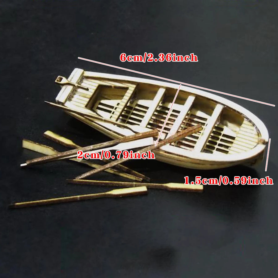 Classical Sailboat Sailing Ship Vessel Wood Wooden Skiff Dinghy Small Boat Lifeboat Working Ship Scale Model Kit 1/100