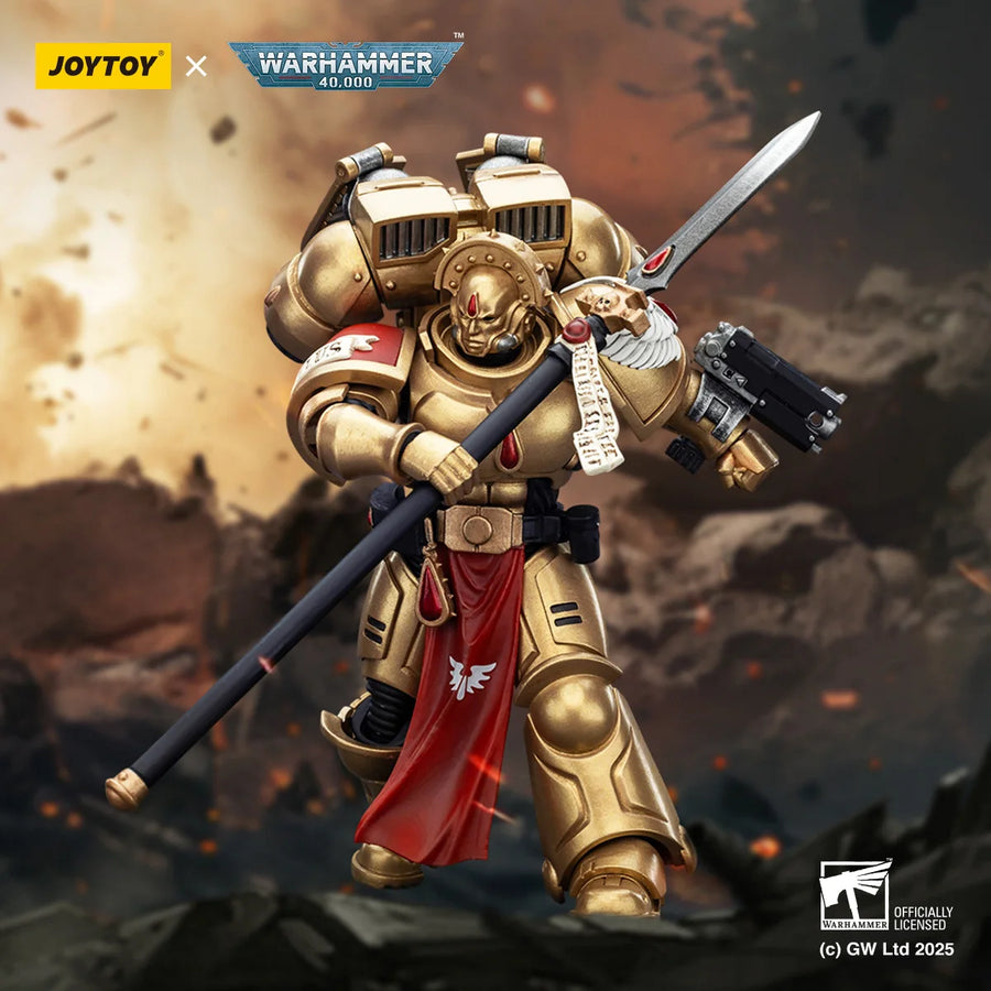 JOYTOY Warhammer 40K 1/18 Scale Blood Angels Sanguinary Guard with Pistol and Encarmine Blade 12.3Cm Action Figure Model Dolls