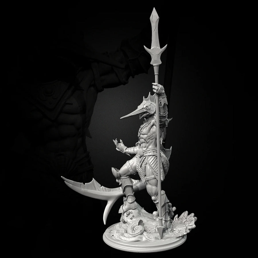 Fantasy Female Dragon Knight Warrior with Spear 38mm Resin Figure Kit - resin model view 4