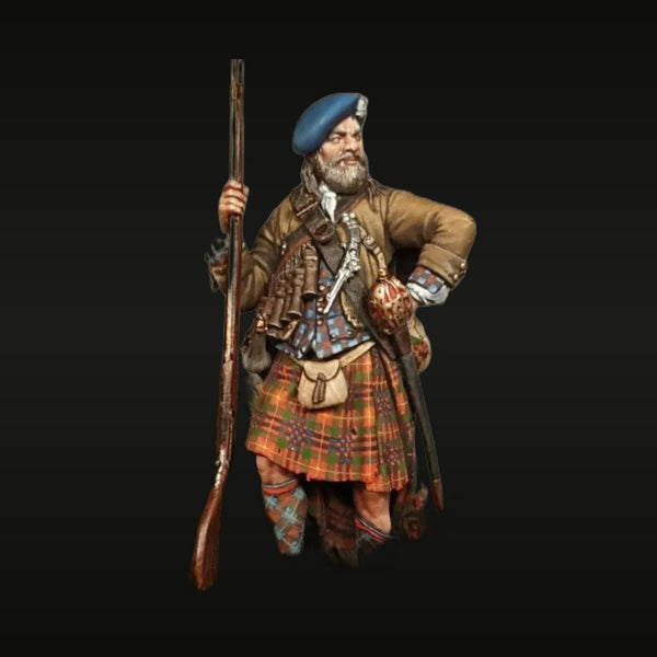 Scottish Jacobite Highlander with Musket 75mm Resin Figure Kit
